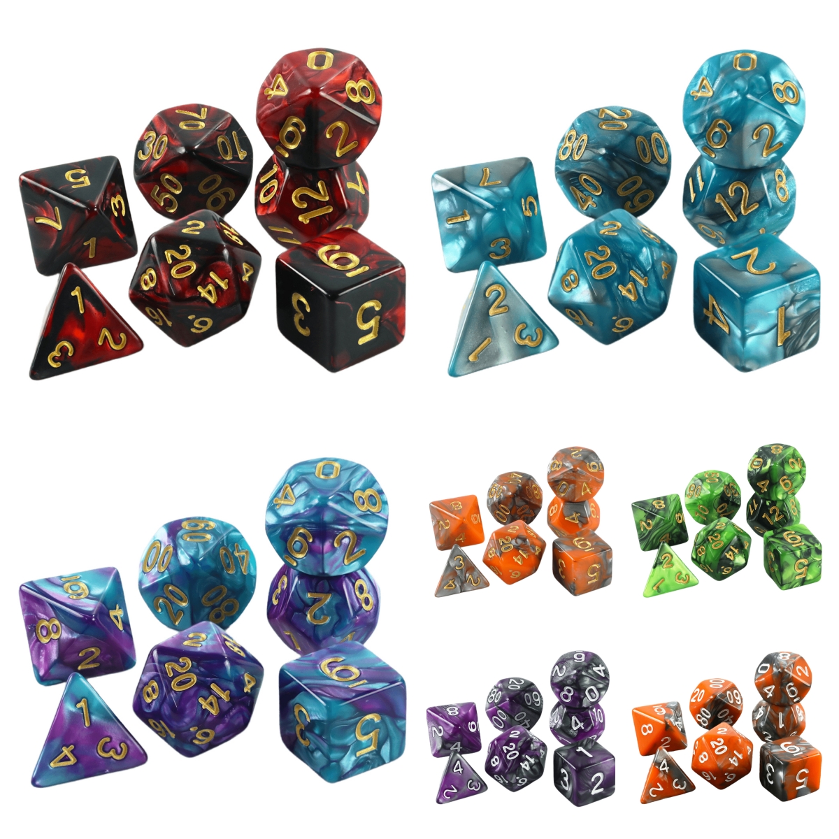 Board Game Arena - DND Dice Set 7pcs Mixing Color