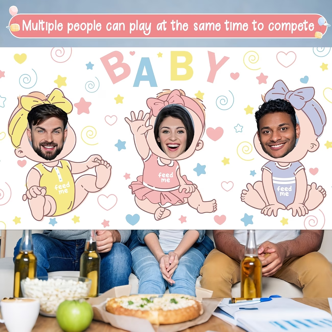 Board Game Guess Who - Baby Shower Games Party Photo Backdrop