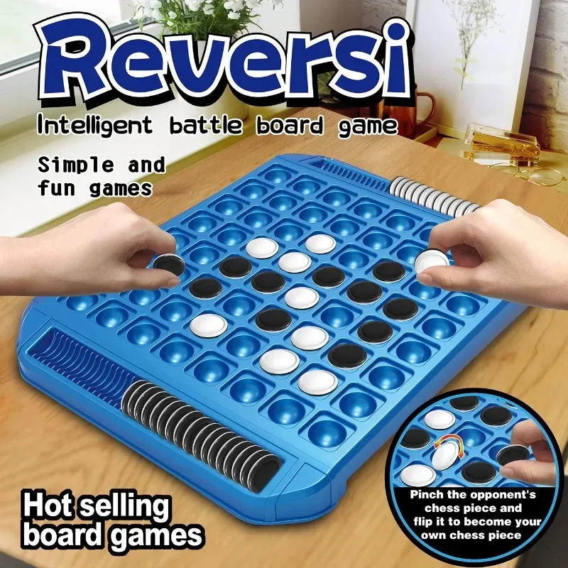 Board Game Strategi - Dual-Side Flip Board Strategy Game for