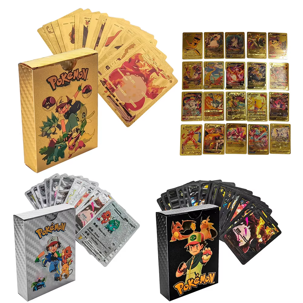 Game Storage Box - 55PCS Pokemon Cards Vmax GX Gold