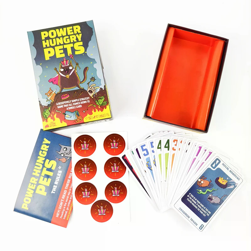 Board Game Strategi - Power Hungry Pets Card Game Family