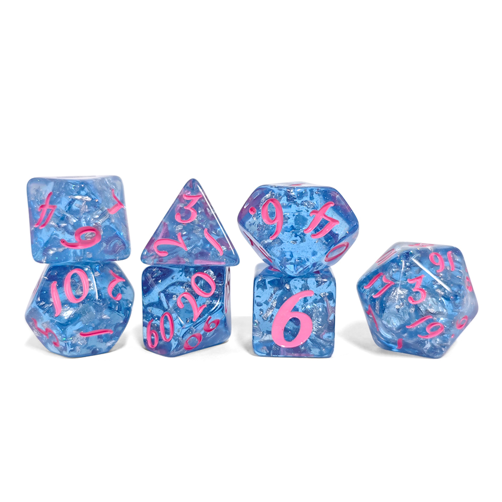7Pcs/set Blue Color Resin Dice - đánh giá và giá Board Game Rpg