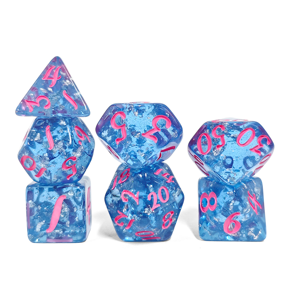 7Pcs/set Blue Color Resin Dice - đánh giá và giá Board Game Rpg
