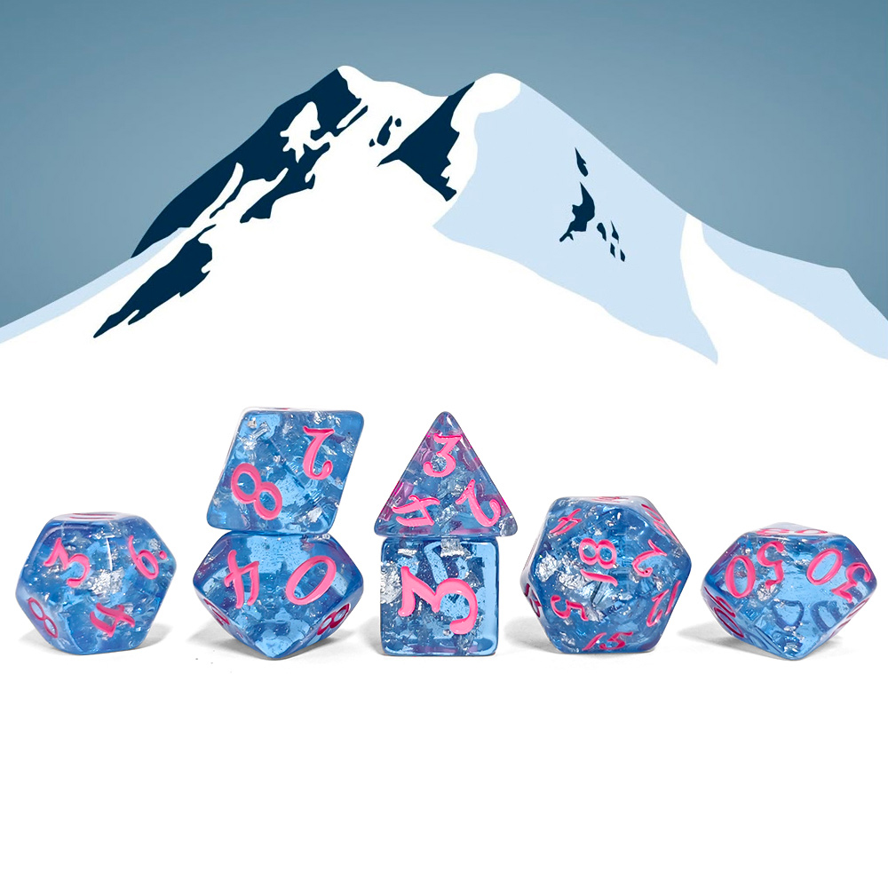 7Pcs/set Blue Color Resin Dice - đánh giá và giá Board Game Rpg