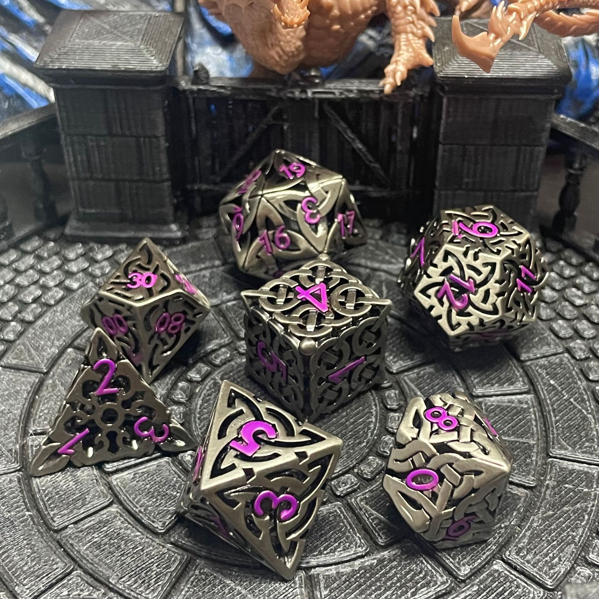 7 Pcs Cosplay D4-D20 DND Brass - đánh giá và giá Board Game Rpg