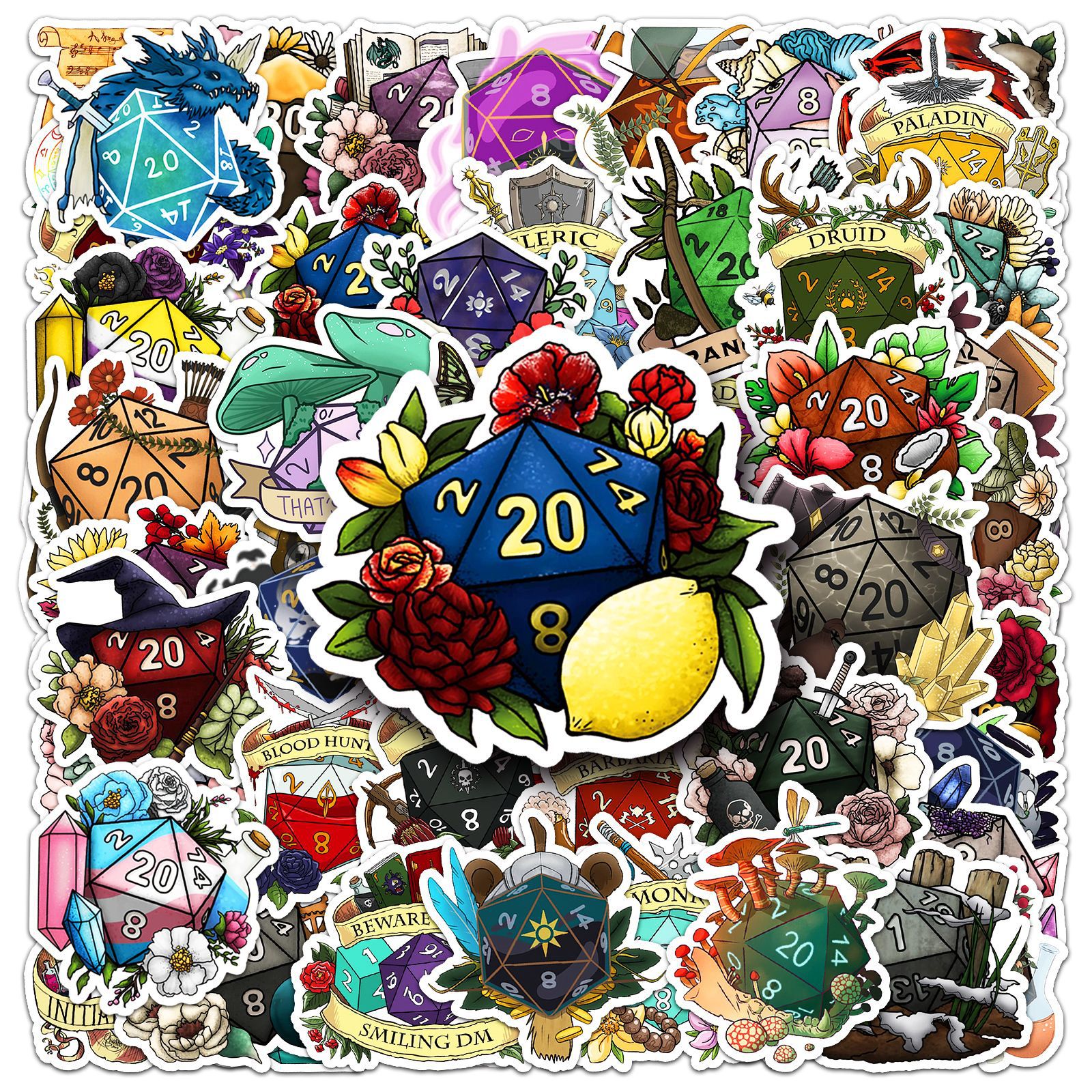 50PCS Polyhedral Dice Stickers - đánh giá và giá Board Game Quote