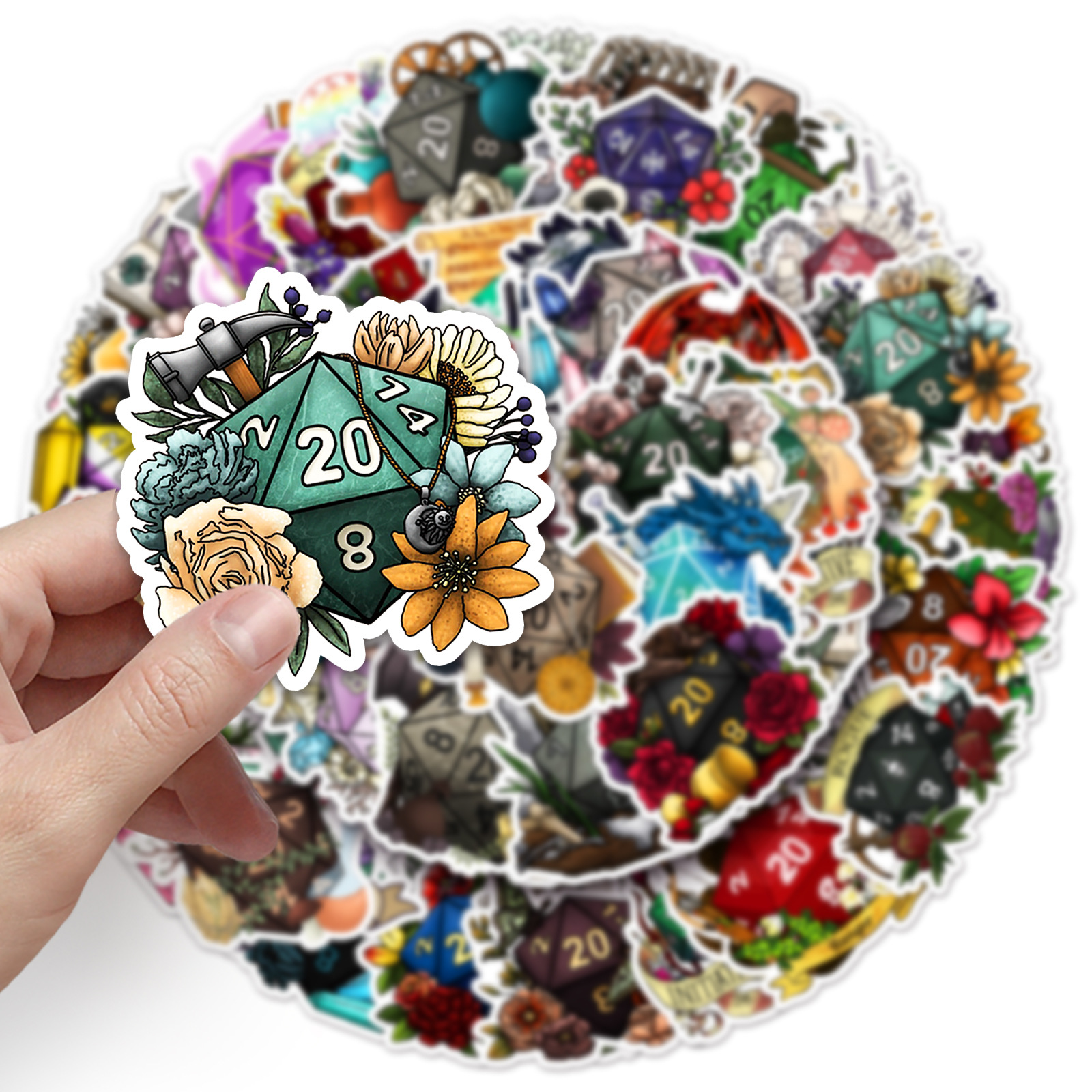 50PCS Polyhedral Dice Stickers - đánh giá và giá Board Game Quote