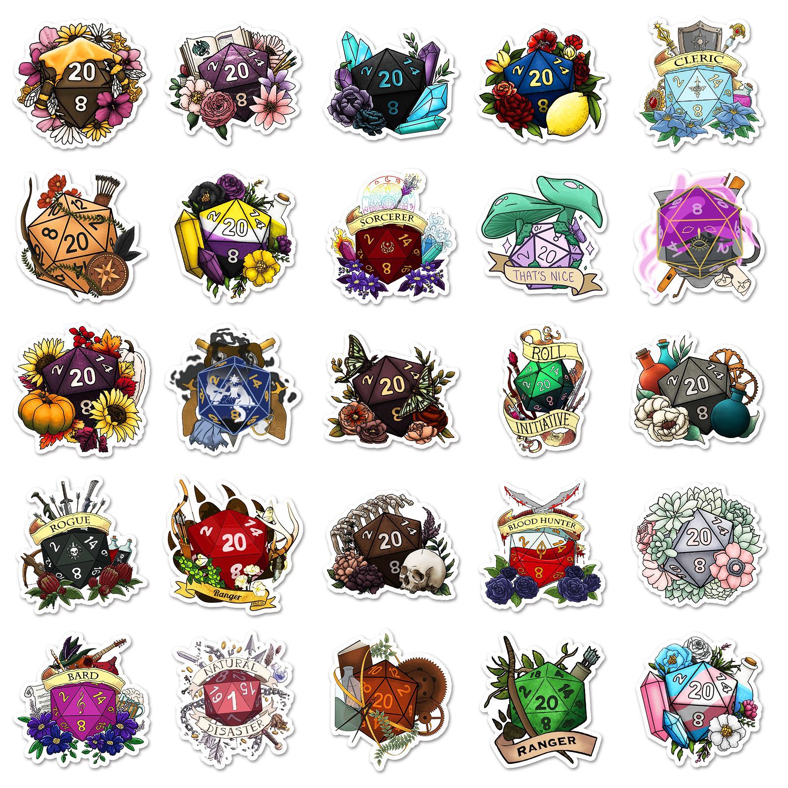 50PCS Polyhedral Dice Stickers - đánh giá và giá Board Game Quote
