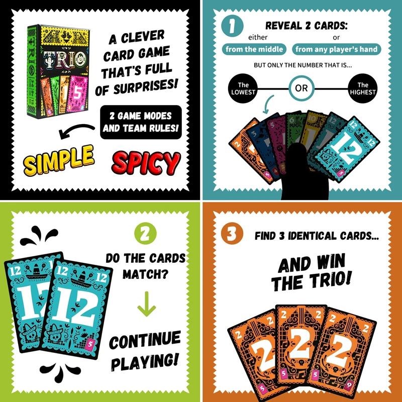 Strategic Card Board Game TRIO - đánh giá và giá Board Game Strategi