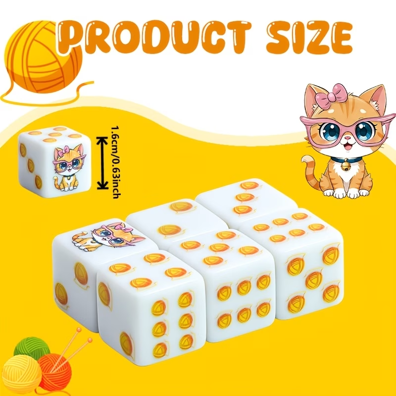 CANDYPIXEL 6PcsCat D6 Dice Set - đánh giá và giá Board Game Rpg