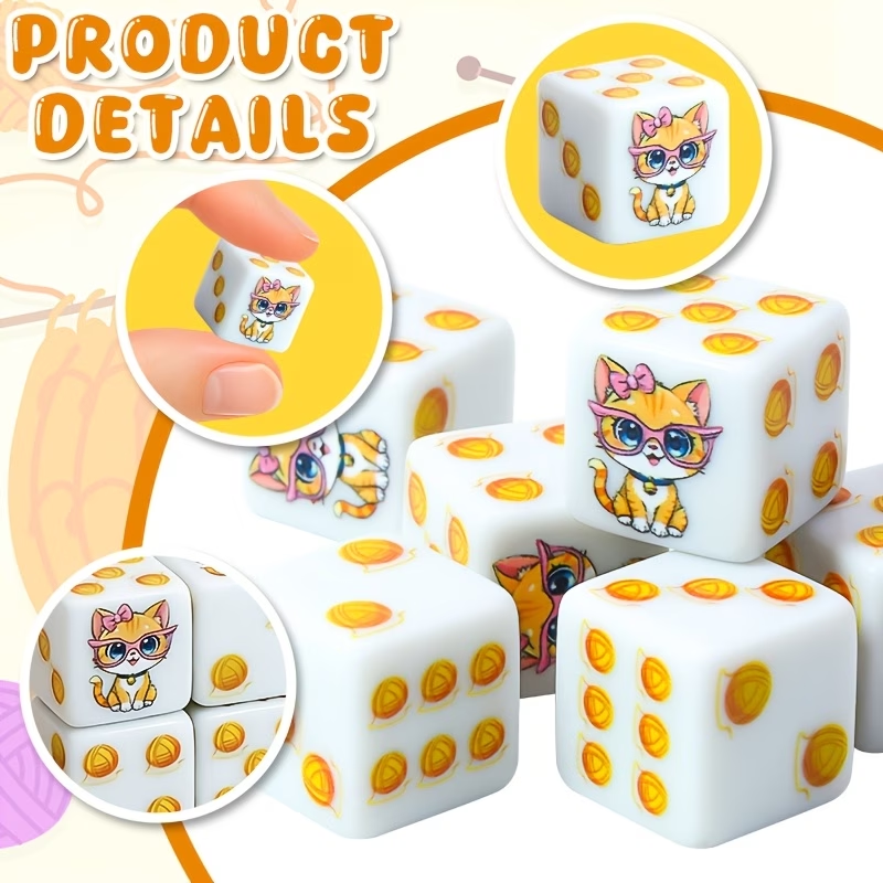 CANDYPIXEL 6PcsCat D6 Dice Set - đánh giá và giá Board Game Rpg