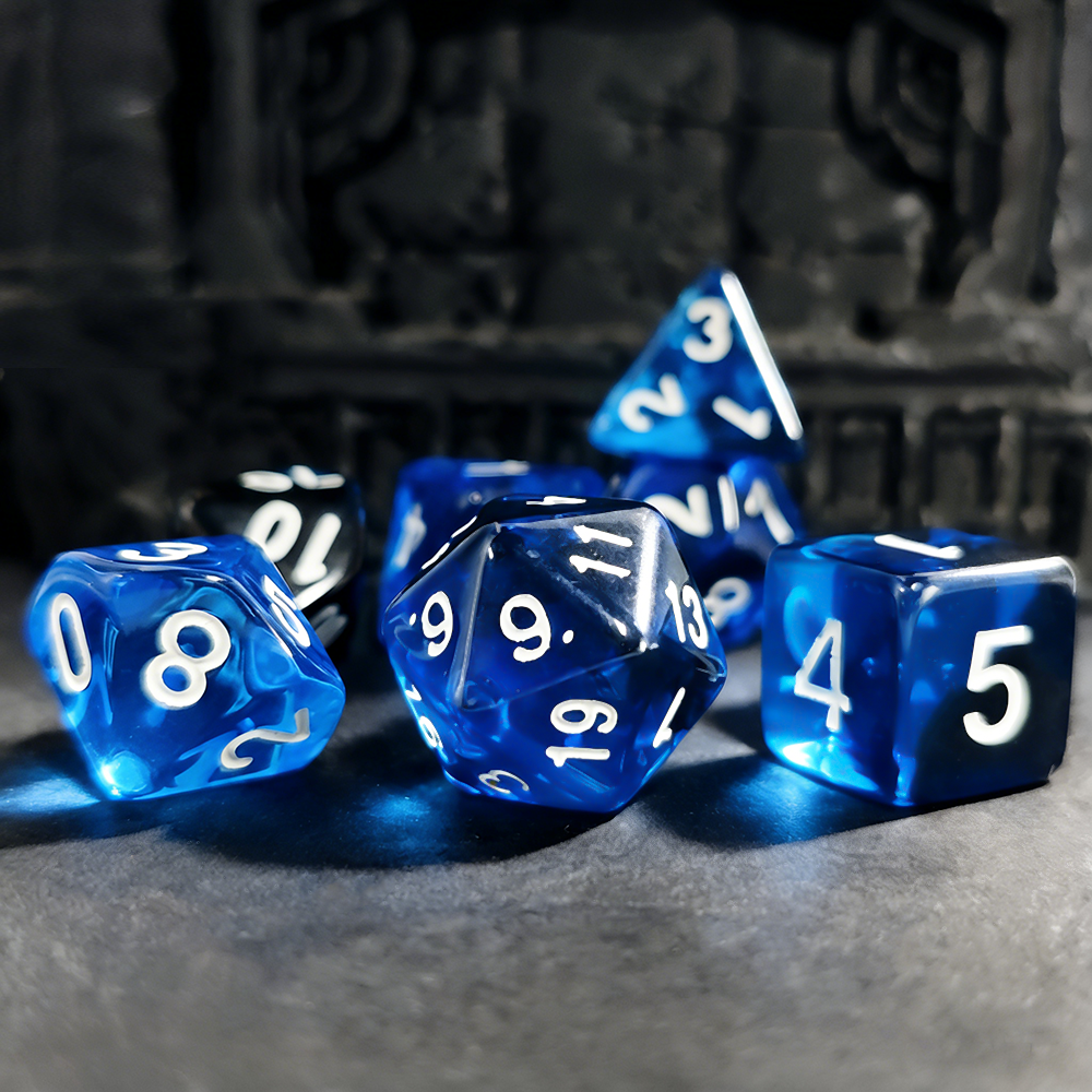7Pcs/set Blue Blend Transparen - đánh giá và giá Board Game Rpg