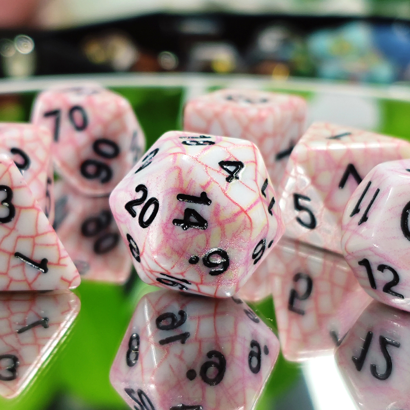 7PCS Polyhedral Red Cracked Te - đánh giá và giá Board Game Rpg