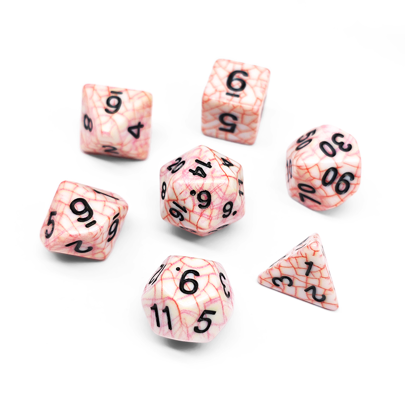 7PCS Polyhedral Red Cracked Te - đánh giá và giá Board Game Rpg