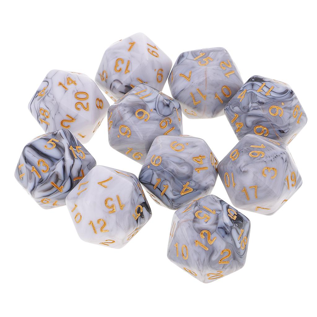 10pcs Polyhedral 20 Sided Dice - đánh giá và giá Board Game Arena