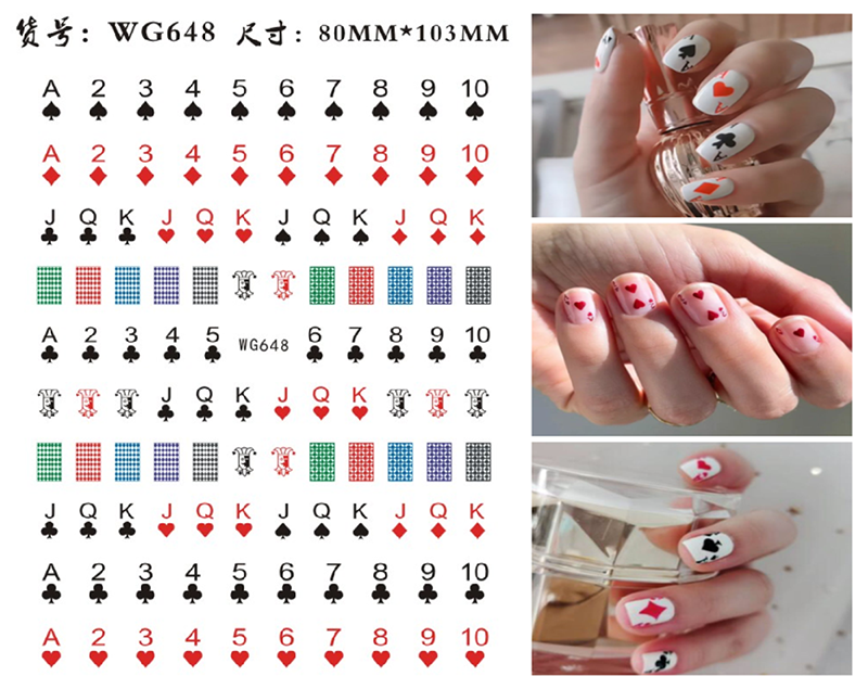 3D Poker Design Nail Art Stick - đánh giá và giá Board Game Design