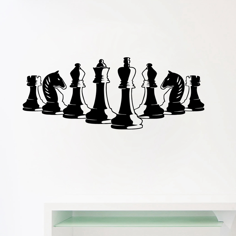 Chess Pieces Wall Decal Bedroo - đánh giá và giá Board Game Quote