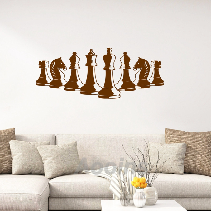 Chess Pieces Wall Decal Bedroo - đánh giá và giá Board Game Quote
