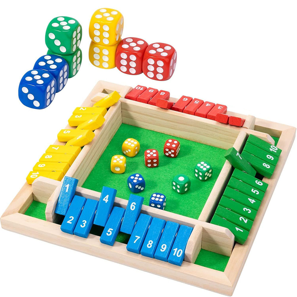 Wooden Shut The Box Dice Game  - đánh giá và giá Board Game Template