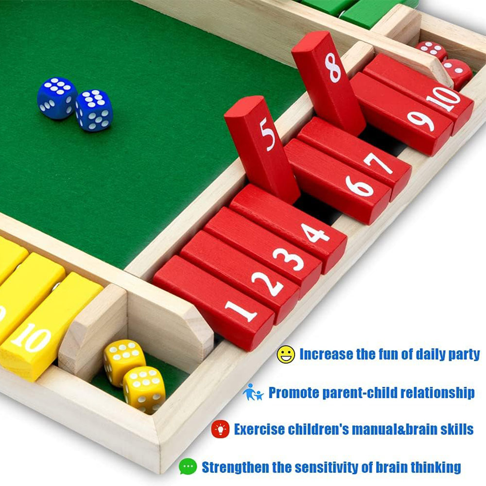 Wooden Shut The Box Dice Game  - đánh giá và giá Board Game Template