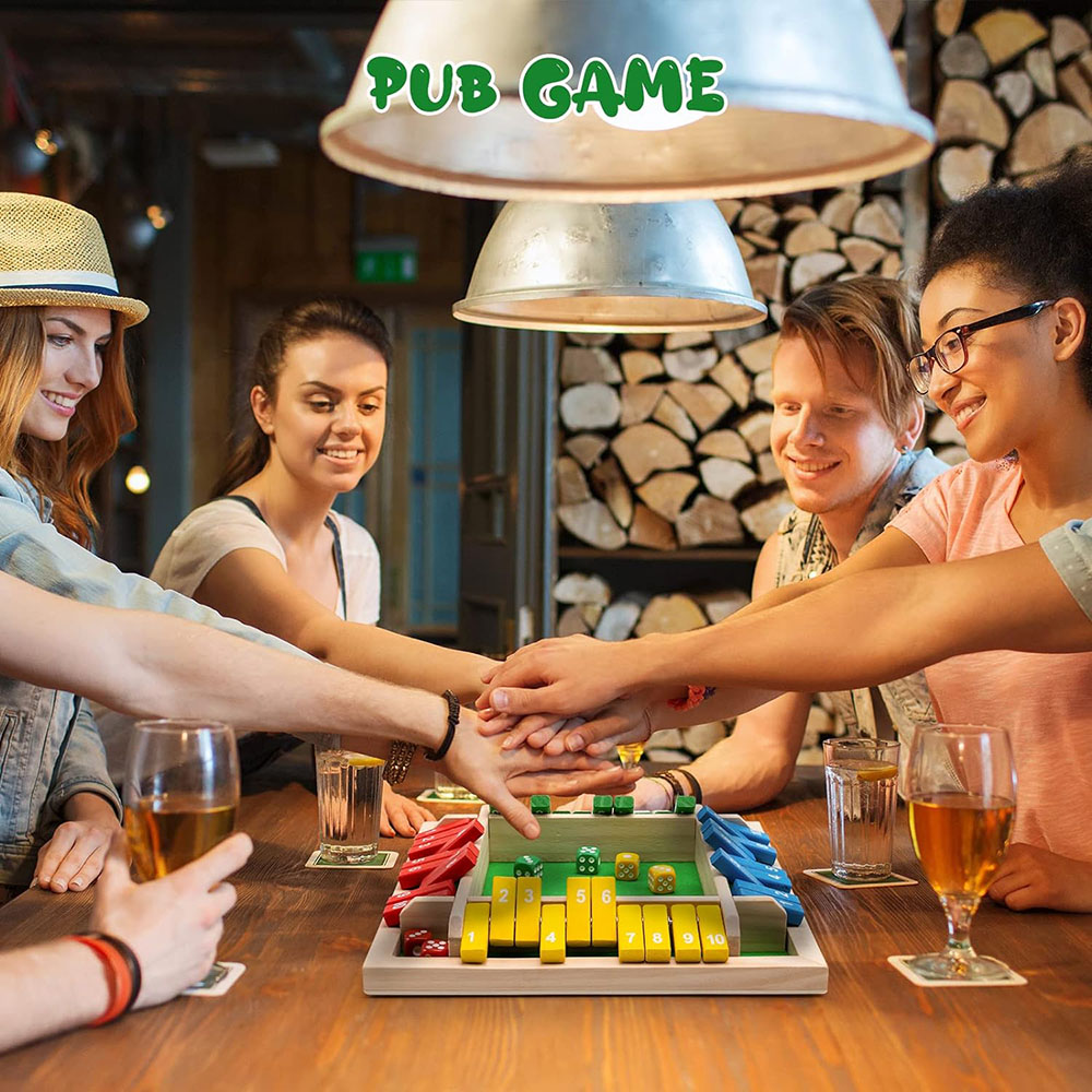 Wooden Shut The Box Dice Game  - đánh giá và giá Board Game Template