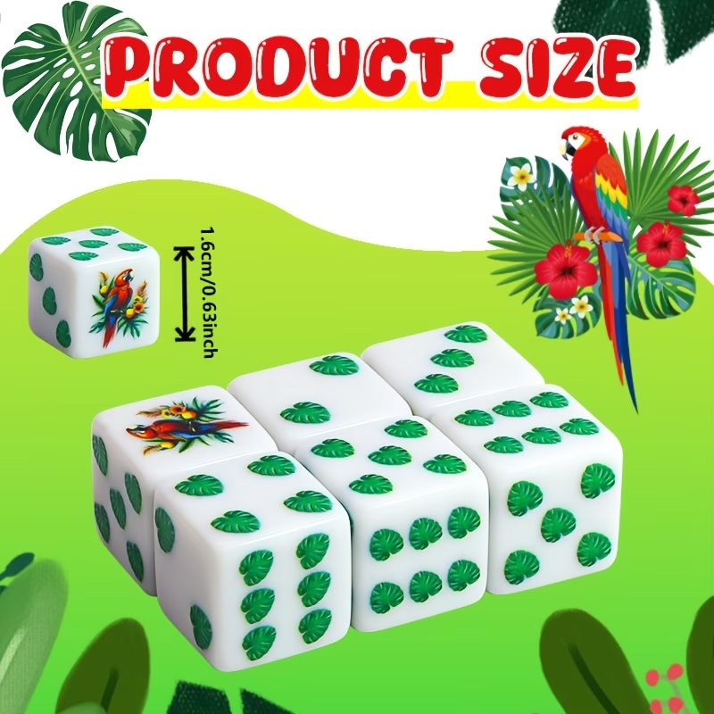 CANDYPIXEL 6PcsParrot D6 Dice  - đánh giá và giá Board Game Rpg