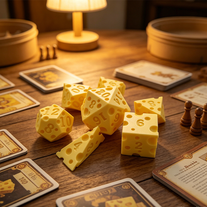 Cheese Polyhedral Dice Set Lay - đánh giá và giá Board Game Design