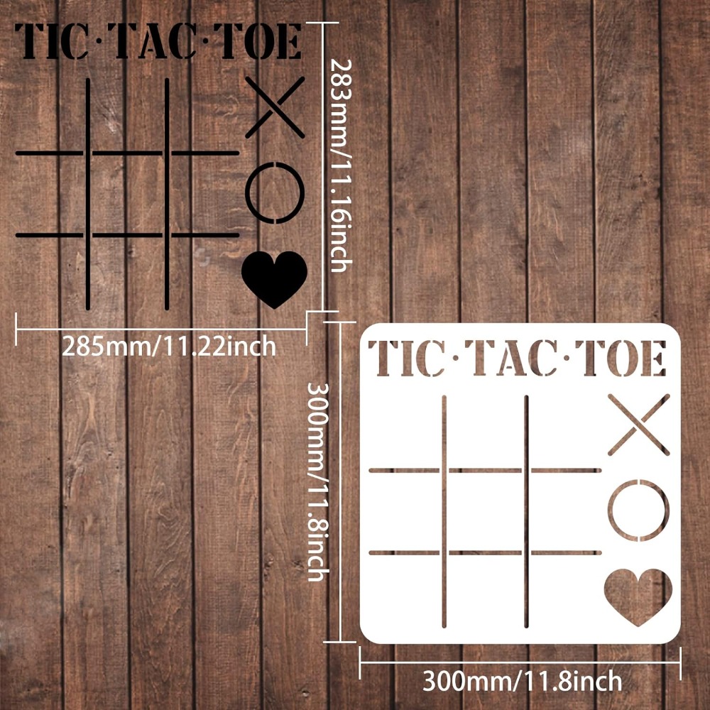 Tic Tac Toe Board Stencil DIY  - đánh giá và giá Board Game Template